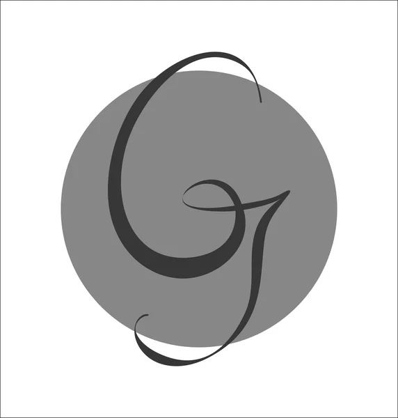 Logo g, segno calligrafico — Vettoriale Stock