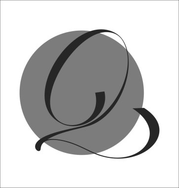 logo q, kaligrafi işareti, şablon