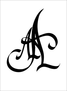 Monogram tasarım şablonu sermaye harfler A kombinasyonları ile