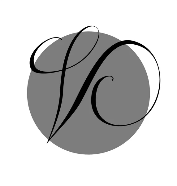 Логотип v, каліграфічний знак — стоковий вектор