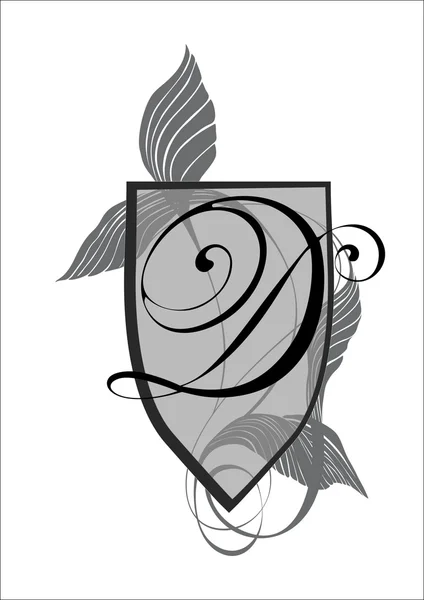 D harfi ile zarif monogram tasarım şablonu.