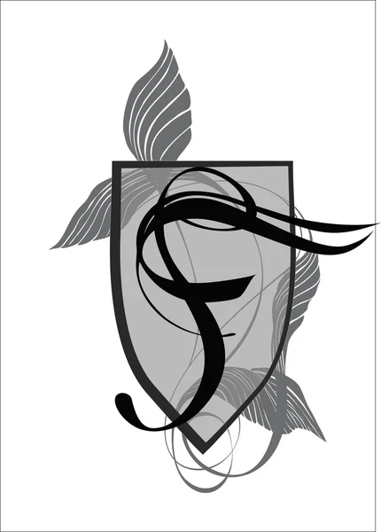 F harfi ile zarif monogram tasarım şablonu.