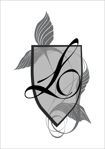 L harfi ile zarif monogram tasarım şablonu.