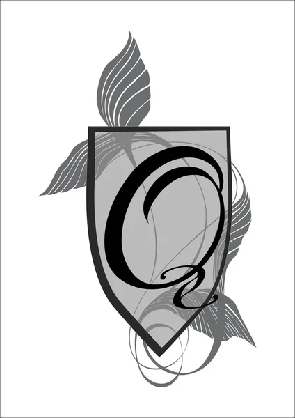 Zarif monogram tasarım şablonu ile harf Q.