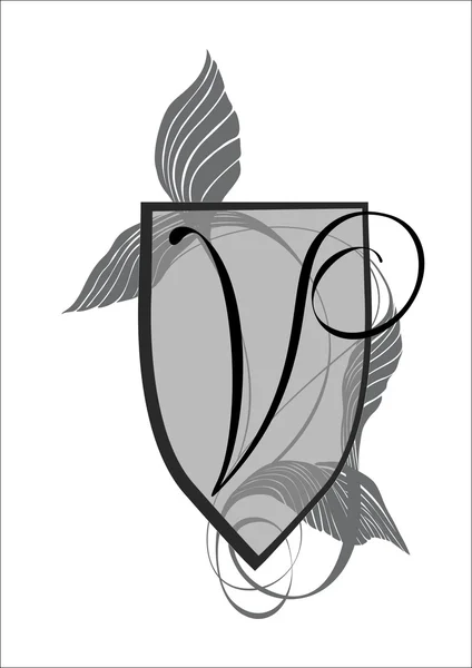 Zarif monogram tasarım şablonu ile harf V.