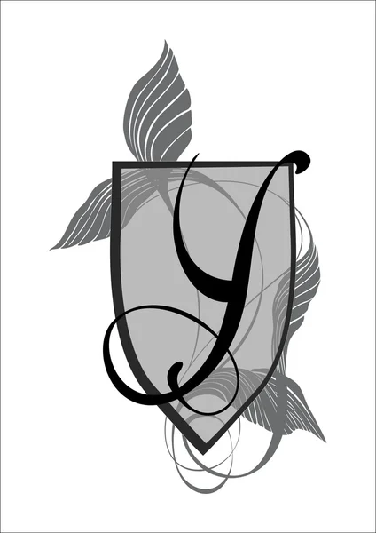 Y harfi ile zarif monogram tasarım şablonu.