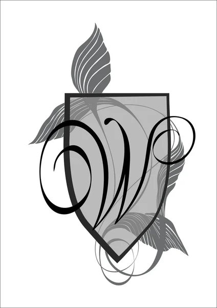 Zarif monogram tasarım şablonu ile harf W. — Stok Vektör