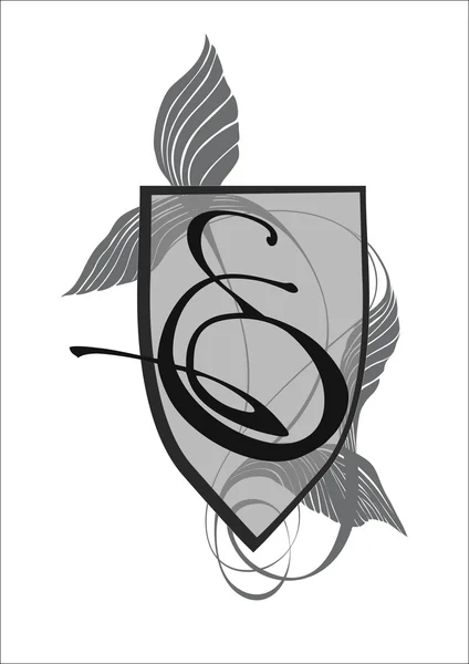 E harfi ile zarif monogram tasarım şablonu.