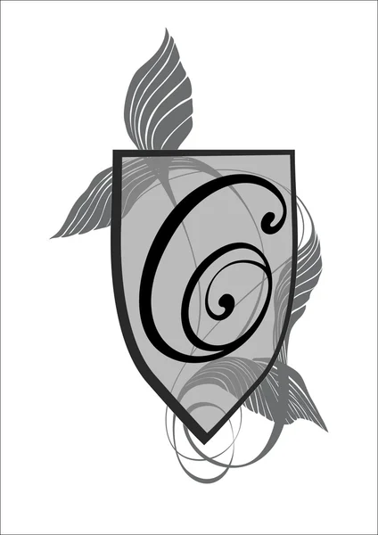 C harfi ile zarif monogram tasarım şablonu.