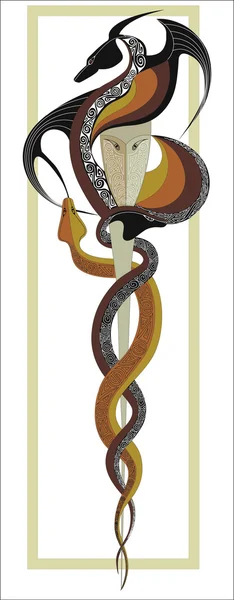 Celtic knot dragon ve yılan desenli.