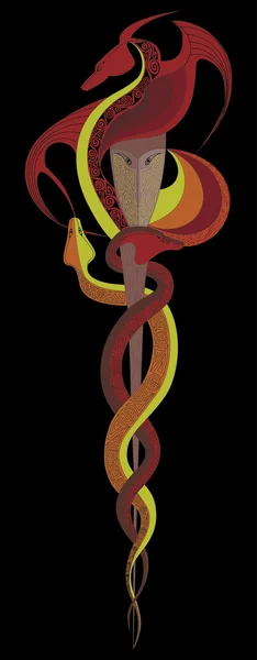 Celtic knot dragon ve yılan desenli.