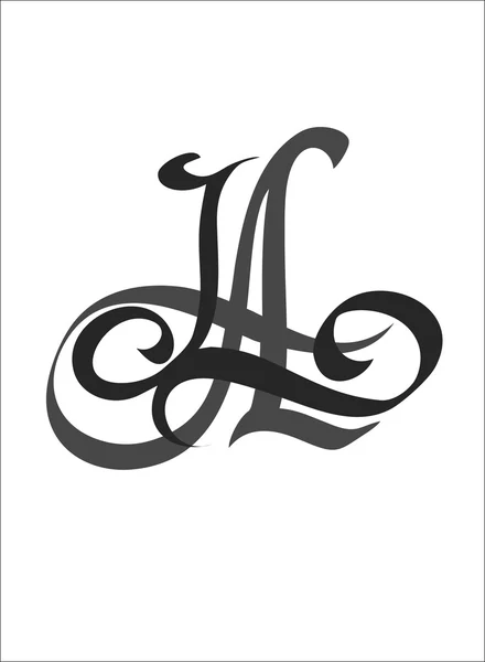 Büyük harf A ve L kombinasyonları ile Monogram tasarım şablonu — Stok Vektör