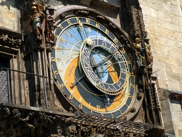 Detaliu al ceasului astronomic Republica Cehă, Praga, Piața Orașului Vechi — Fotografie, imagine de stoc