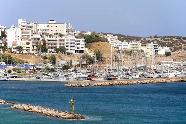 Hajók a kikötő, Agios Nikolaos, Crete, Görögország — Stock Fotó