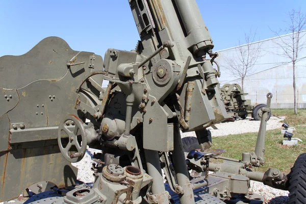 Detail of the Cannon Mechanism-The World War II. National Memorial Hrabyne — Stock Photo, Image