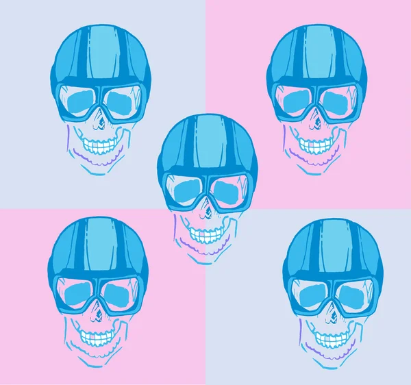 Skull With Glasses For A Sketch Of The Pilot Vector Illustration 2 — Stock Vector