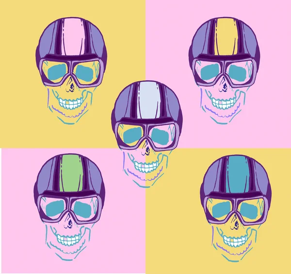 Kafatası ile Pilot vektör çizim 3 bardak bir kroki için