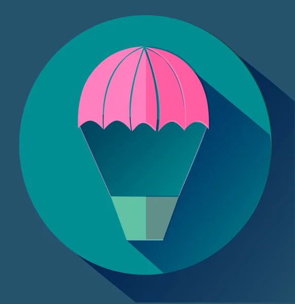Düz stil ikonu uzun gölge ile. Hava balloon.1