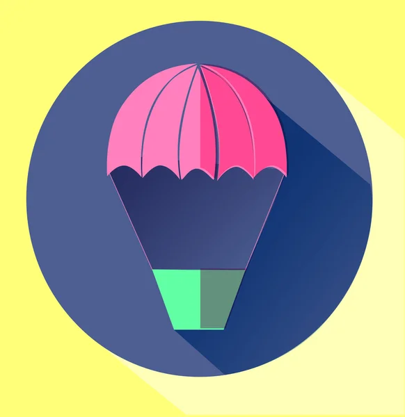 Düz stil ikonu uzun gölge ile. Hava balloon.3