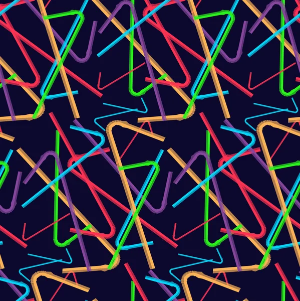 Dikişsiz desen tübüllerin düz tasarım stili bir koyu mavi arka plan üzerinde renkli. Vektör çizim.