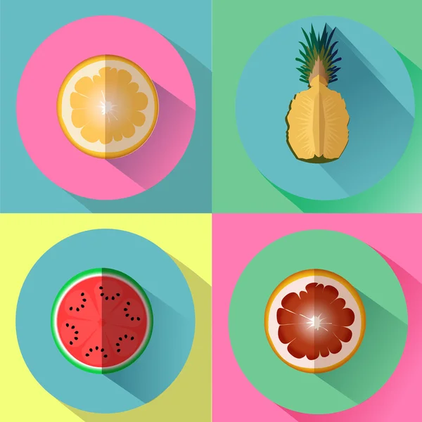 Meyve kümesi. düz. Co ncept yemek için.