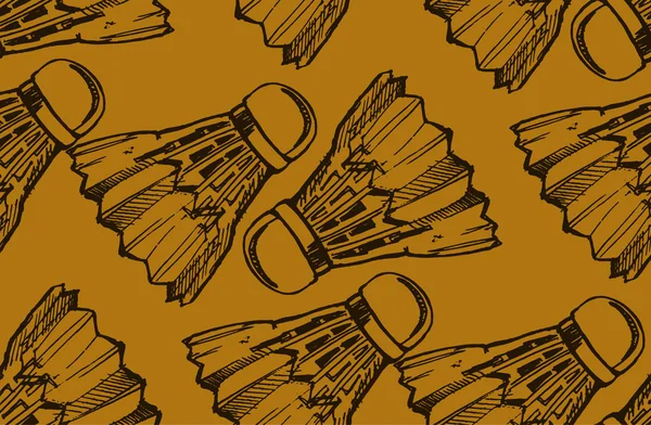 Kroki tarzı shuttlecocks. Badminton shuttlecocks satırı simgesi, turuncu zemin üzerine ince dağılımı.