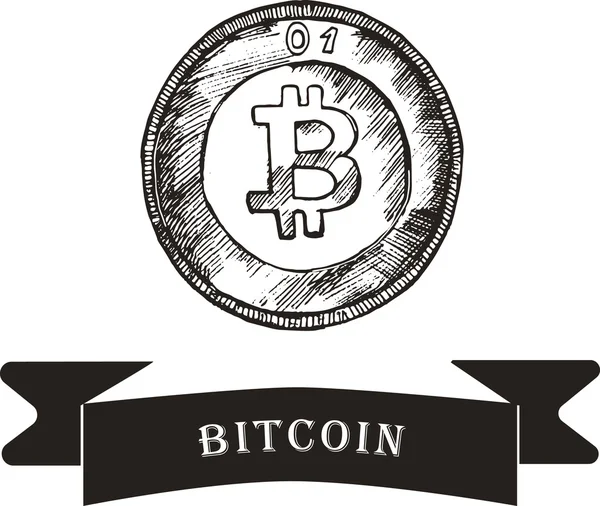 Robot resmini bitcoin. vektör çizim
