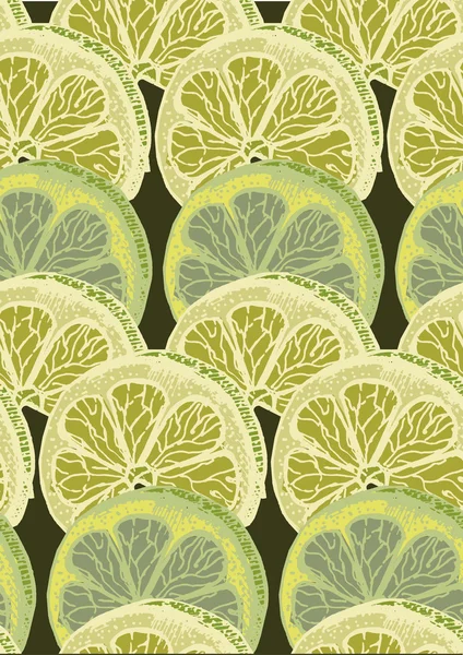 Sorunsuz dairesel kireç narenciye desen arka plan. Stil kroki