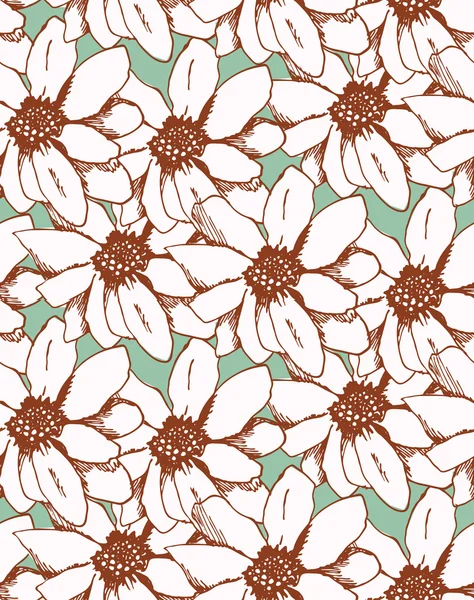 Sorunsuz tropikal çiçek desen arka plan. Stil kroki