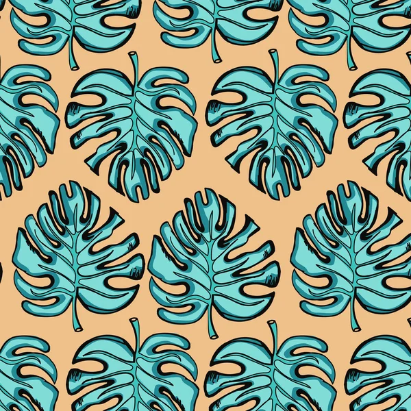 sorunsuz arka plan turkuaz tropikal bitkiler