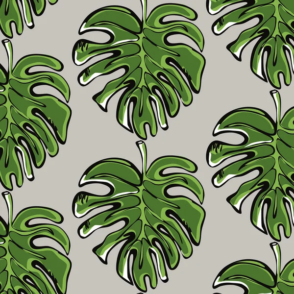 Plantas tropicales fondo sin costura — Archivo Imágenes Vectoriales