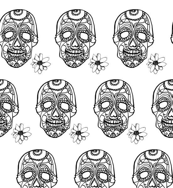 Pembe kafatasları ve siyah arka plan ile Seamless Modeli