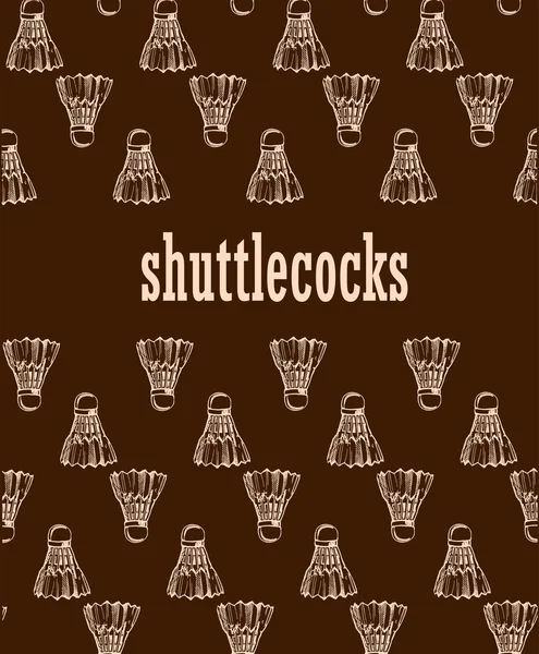 Kroki tarzı shuttlecocks. Badminton shuttlecocks satırı simgesi, beyaz arka plan üzerinde ince dağılımı