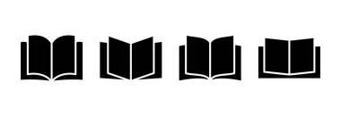 Kitap ikonu vektör çizimi. Açık kitap işareti ve sembol. Kitap simgesi