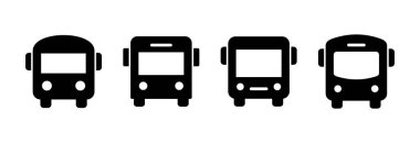 Otobüs simgesi vektör çizimi. Otobüs tabelası ve sembol. taşıma sembolü