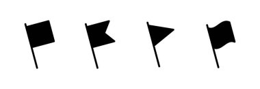 Bayrak simgesi vektör illüstrasyonu. GPS yer kodu haritası. Konum belirleyici simgesi.