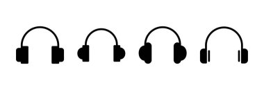 Kulaklık ikonu vektör illüstrasyonu. Kulaklık işareti ve sembol