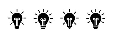 Lamba ikonu vektör illüstrasyonu. Ampul işareti ve sembol. fikir sembolü.