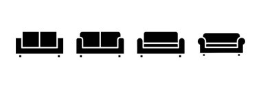 Koltuk simgesi vektör illüstrasyonu. Kanepe işareti ve sembol. mobilya simgesi