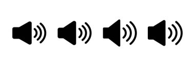 Sözcü simgesi vektör illüstrasyonu. Ses düzeyi ve sembol. Hoparlör ikonu. ses sembolü
