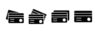 Kredi kartı ikonu vektör illüstrasyonu. Kredi kartı ödeme imzası ve sembolü