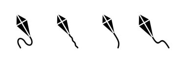 Kite simgesi vektör illüstrasyonu. Uçurtma işareti ve sembol