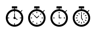 Kronometre ikon vektör illüstrasyonu. Zamanlayıcı işareti ve sembol. Geri sayım simgesi. Zaman Dönemi
