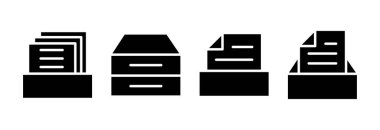 Dizin simgesi illüstrasyonunu arşivle. Belge vektör simgesi. Depolama simgesini arşivle.