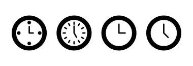 Saat simgesi vektör illüstrasyonu. Zaman işareti ve sembol. saat simgesi