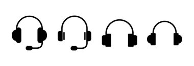 Kulaklık ikonu vektör illüstrasyonu. Kulaklık işareti ve sembol