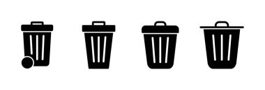 Çöp ikonu vektör illüstrasyonu. Çöp kutusu simgesi. İşareti ve sembolü sil.