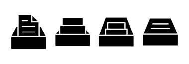 Dizin simgesi illüstrasyonunu arşivle. Belge vektör simgesi. Depolama simgesini arşivle.