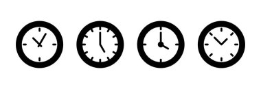 Saat simgesi vektör illüstrasyonu. Zaman işareti ve sembol. saat simgesi