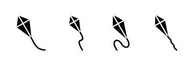 Kite simgesi vektör illüstrasyonu. Uçurtma işareti ve sembol